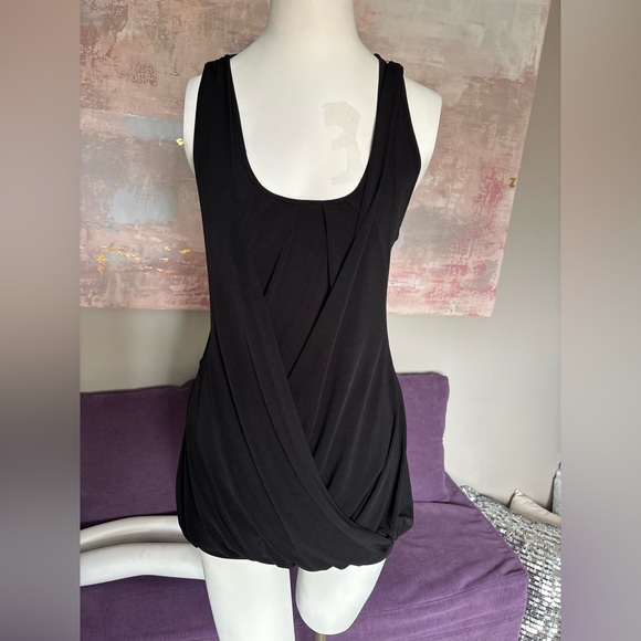 Vintage Marciano Elegant Black Draped Layered Tank with Racer Back M‎ - Picture 4 of 16